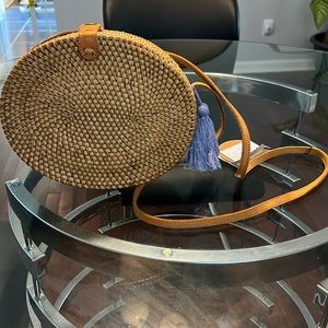 Unique brand new with tags woven crossbody bag